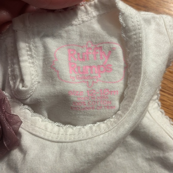 White Baby Onesie with Purple Flower Accent - Picture 4 of 7